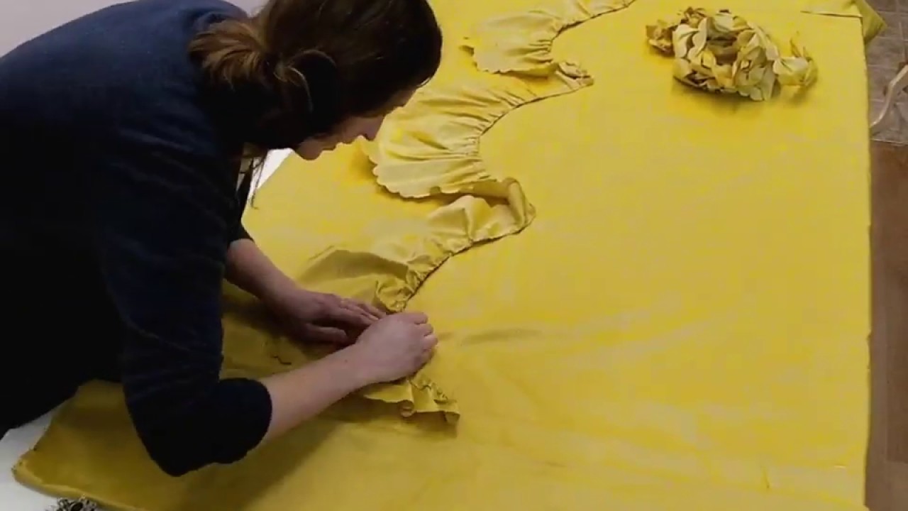 18th Century Dressmaking - Trimming a 1760's Petticoat by HandBound Costumes.