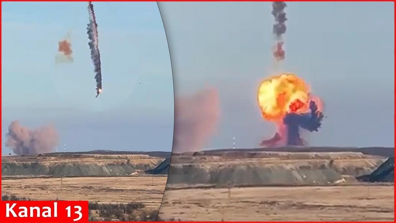 «Чёрт возьми! Она разбилась» — Момент падения российской ракеты во время испытаний: мощный взрыв.