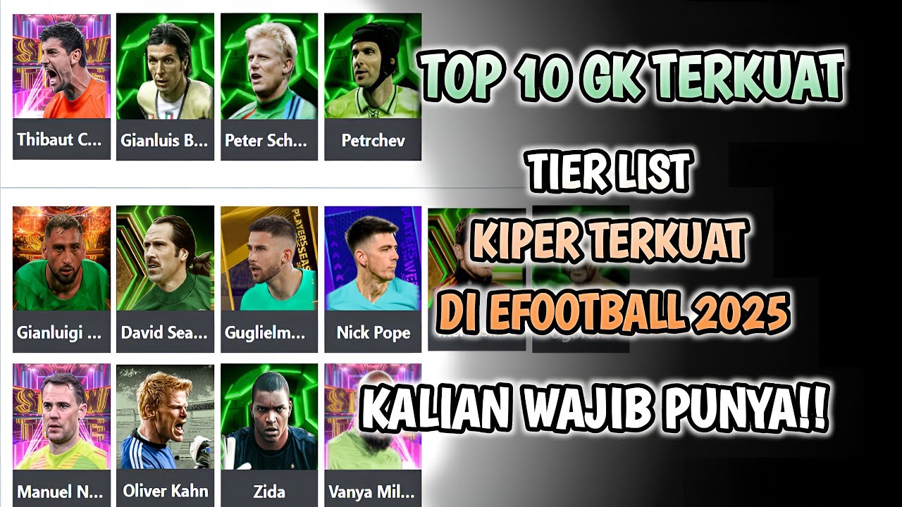 TIER LIST KIPER TERKUAT EFOOTBALL 2025‼️REKOMENDASI TOP 10 KIPER TERBAIK