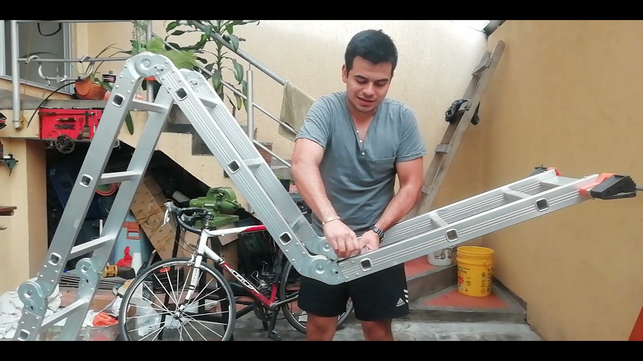 ESCALERA MULTIUSOS EN ALUMINIO DE 4 METROS | ESCALERA PLEGBLE | ESCALERA CONVERTIBLE MULTIPROPOSITO