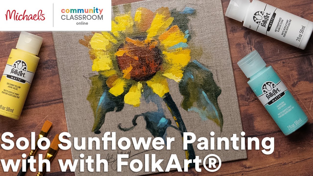Online Class: Solo Sunflower Painting with with FolkArt&reg; | Michaels
