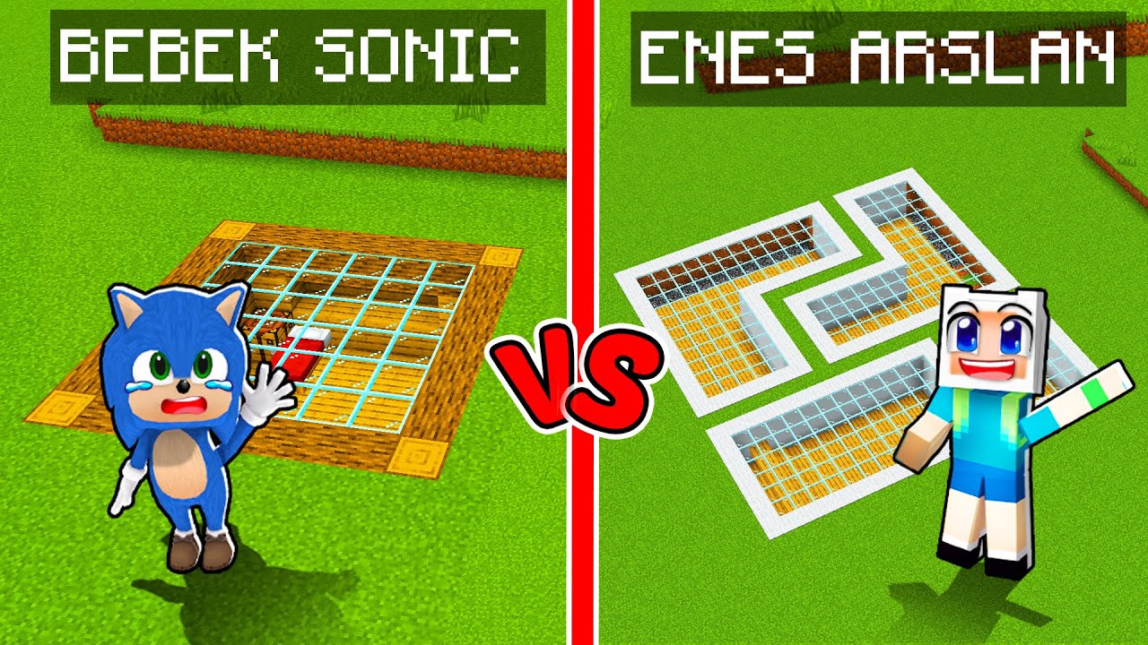 FAKİR BEBEK SONİC VS ZENGİN ENES YERALTI EV SAVAŞI! 😨 Minecraft