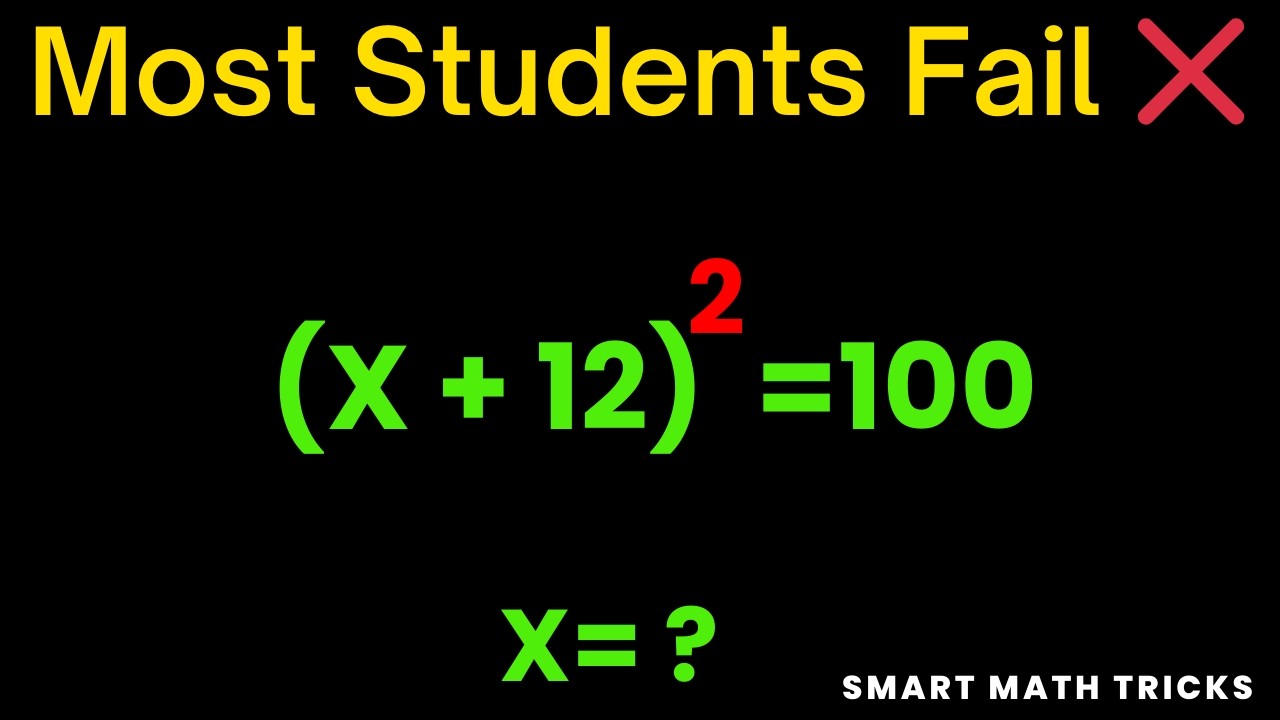 Solve (x + 12)² = 100 | SAT Algebra Trick Most Students Miss! 🇺🇸