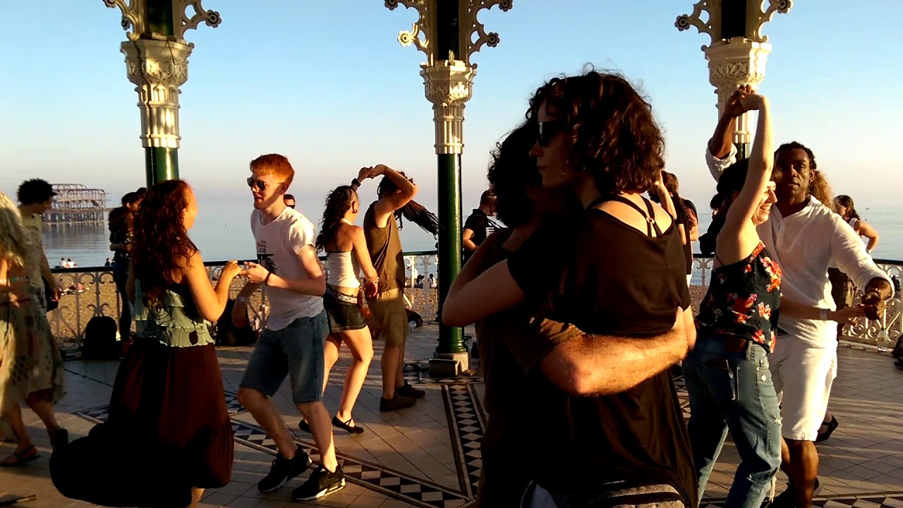 At Brighton Bandstand with forro'  band Conterr&acirc;neos
