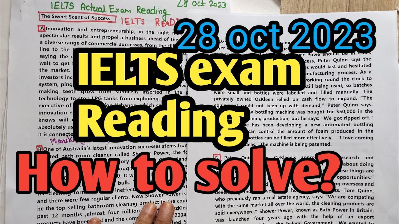 ielts reading TIPS and TRICKS  | 28oct2023ielts exam reading sweet scent of success reading answers