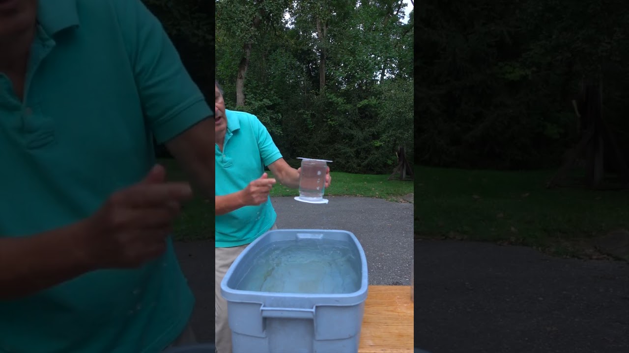 Upside down water glass experiment  IMPROVED.  #science #air pressure