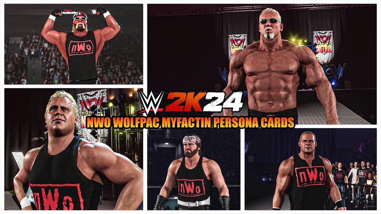 WWE 2K24 - All NEW N.W.O Wolfpac MyFaction Persona Cards Entrances | 1440p 60FPS