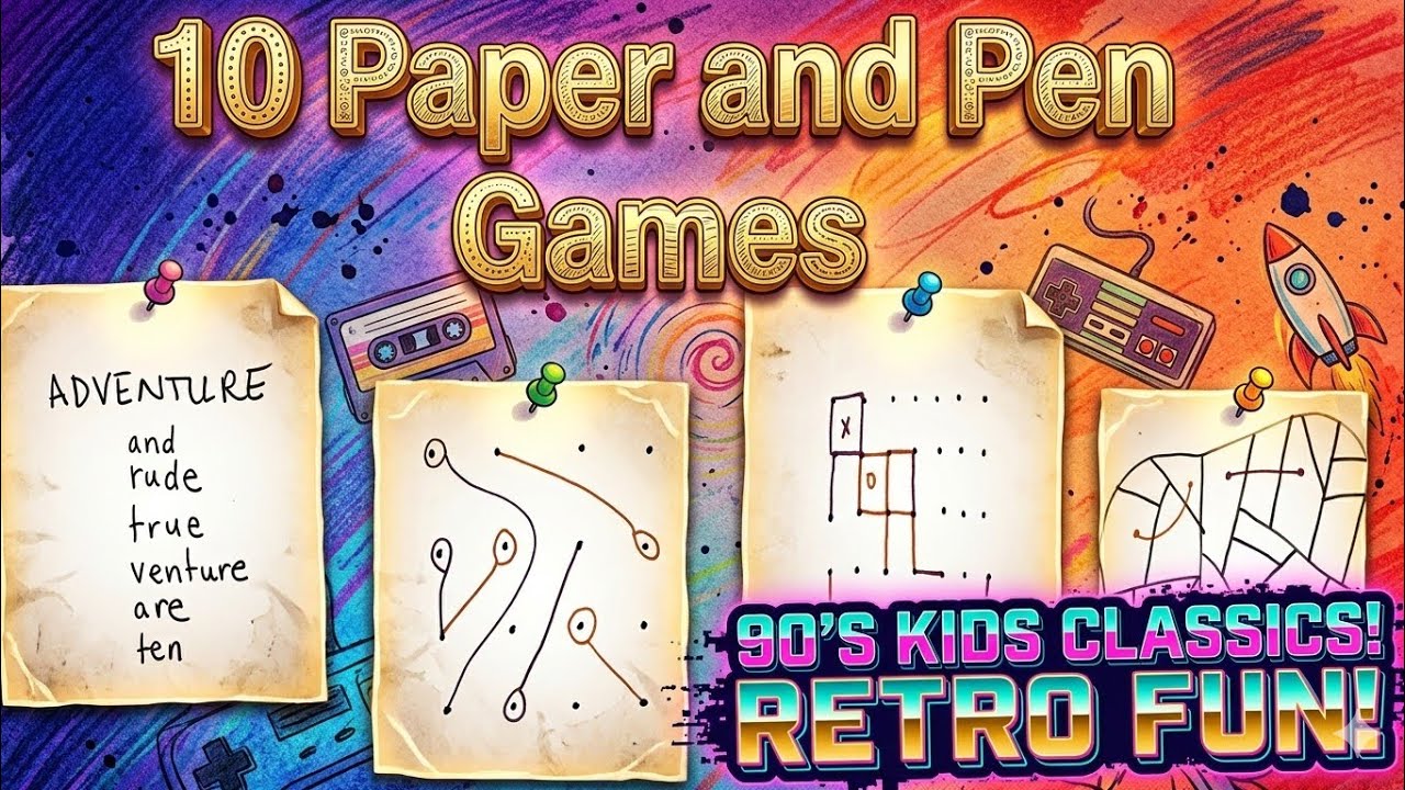 Top 10 paper and pen games to play when you are bored|90's kids favorite games|mind games for kids