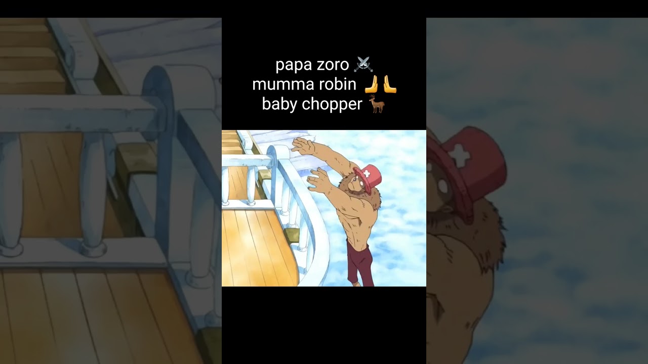 papa zoro🗡 mumma robin🌸 baby chopper 🦌 😍 #onepiece #luffy #zoro #robin #chopper