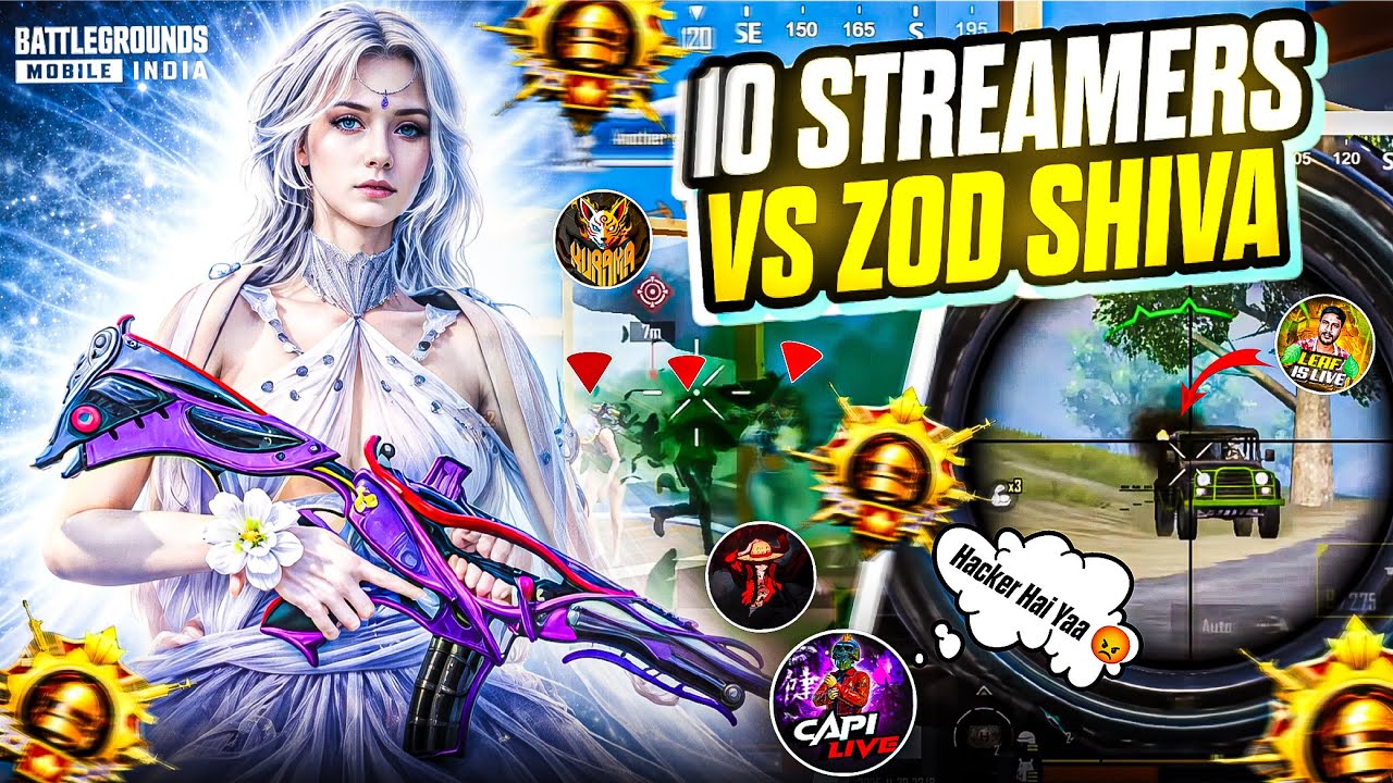 Zod Shiva vs 10 Streamers🔥 And They Called me H@CKER and Reported me💀 Zod Shiva vs Streamers | BGMI 