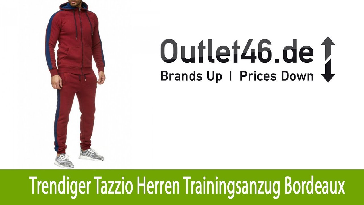 Trendiger Tazzio Fashion Herren Trainingsanzug online Bordeaux | Outlet46.de