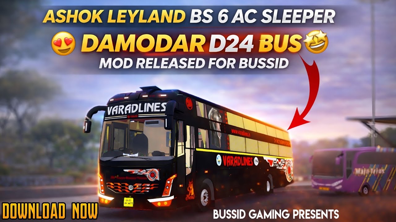 💥 ASHOK LEYLAND BS 6 DAMODAR D24 AC SLEEPER BUS MOD RELEASED FOR BUSSID | DOWNLOAD NOW | 🤩 