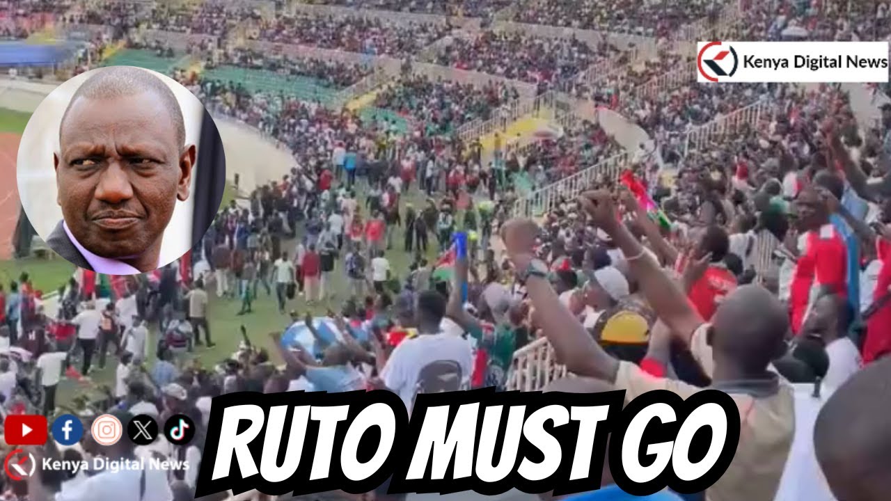 RUTO MUST GO Chants fill full Nyayo Stadium ahead of Kenya vs Gabon football match!!