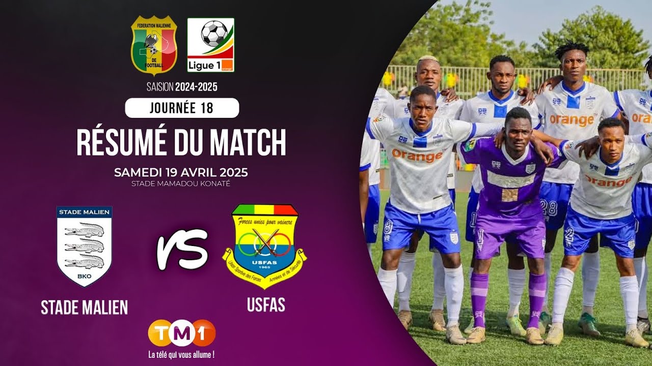 TM1 Foot - 18é journée L1 Orange : Résumé Stade Malien vs USFAS du 19 avril 2025