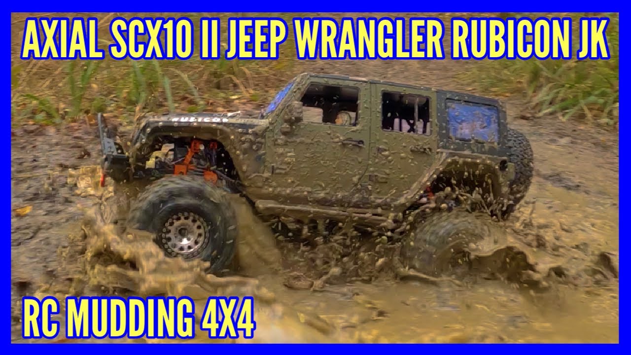 AXIAL SCX10 II JEEP CHEROKEE увязание в грязи на полном газу в грязевой трясине бездорожья