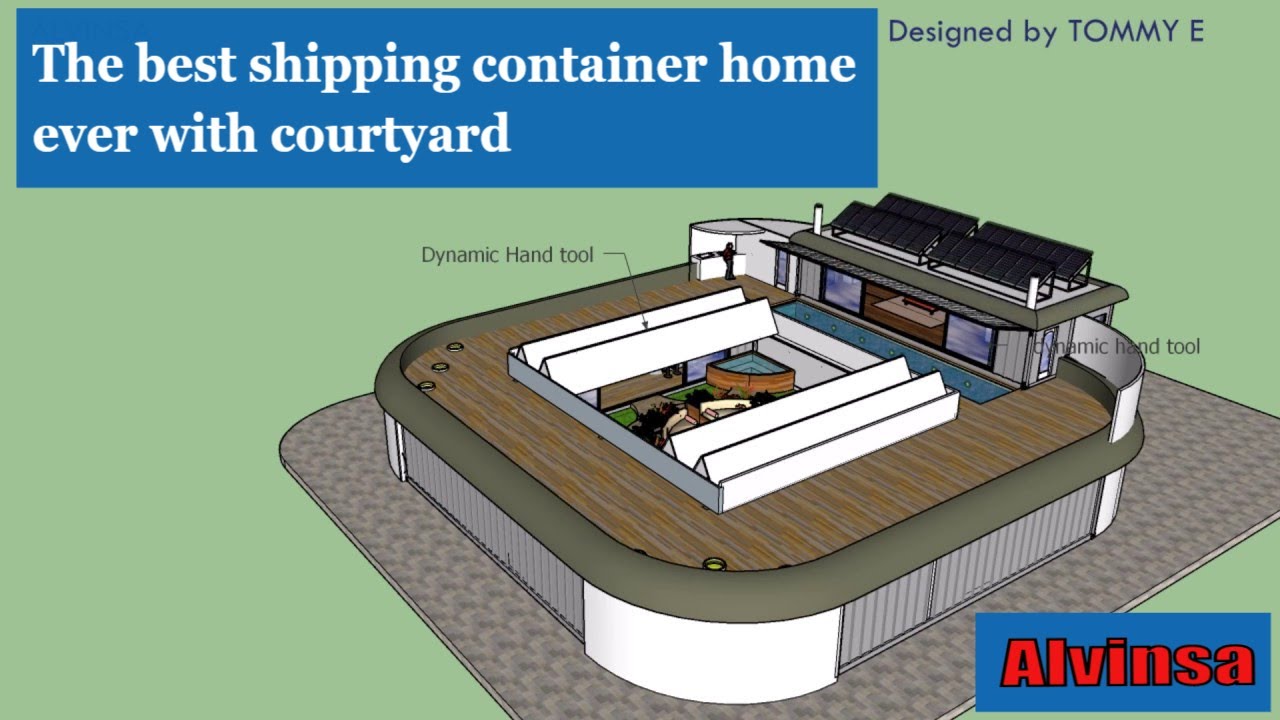 The best shipping container home ever with courtyard