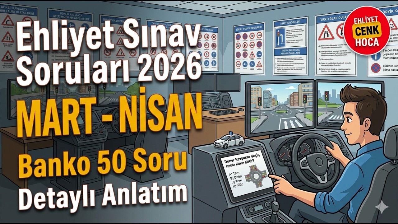 Ehliyet Sınav Soruları 2026 Mart - Nisan &Ccedil;ıkmış Sorular