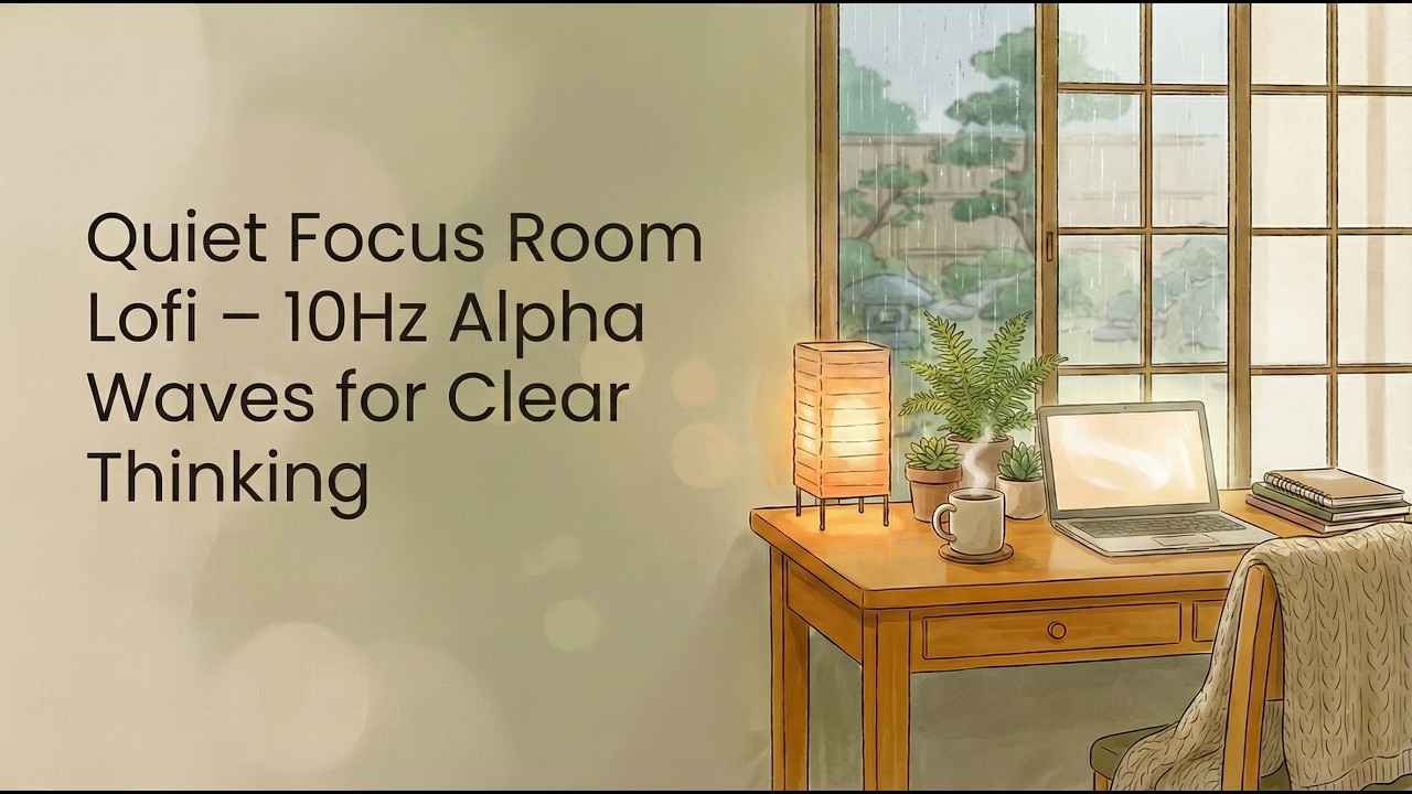 Quiet Focus Room Lofi – 10Hz Alpha Waves for Clear Thinking (8 Hours)