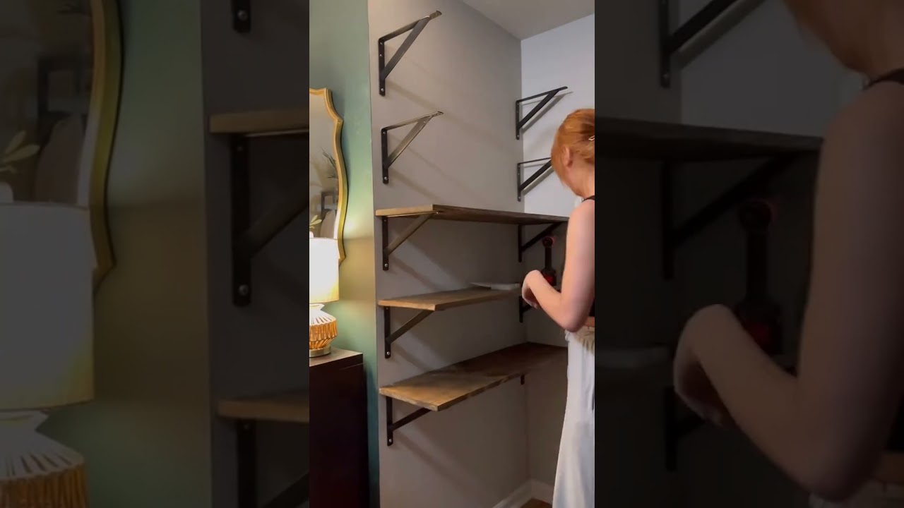 Easy to DIY wall shelves using Shelf Triangle Corner Brackets.