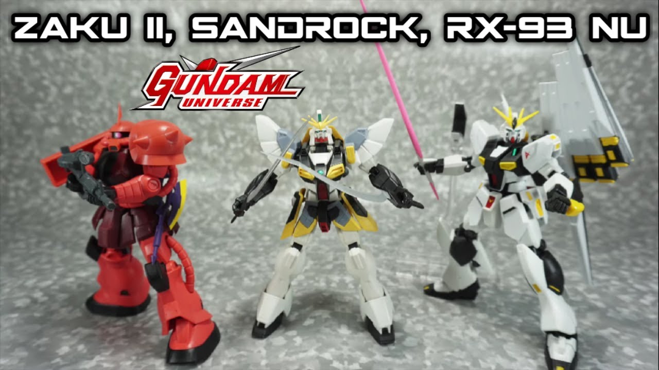 Bandai Gundam Universe Wave 5 Char's Zaku II, Sandrock & RX-93 Nu