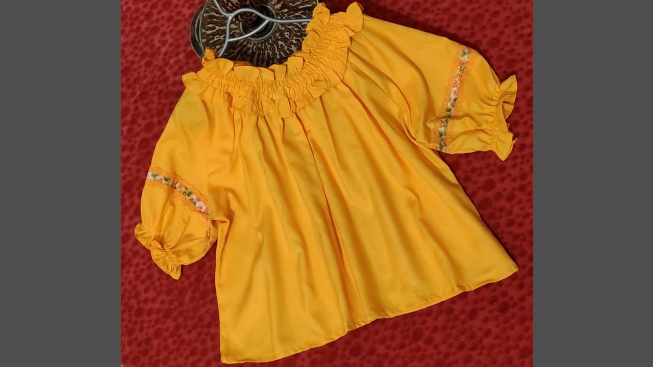 Smoking round neck baby top cutting and stitching