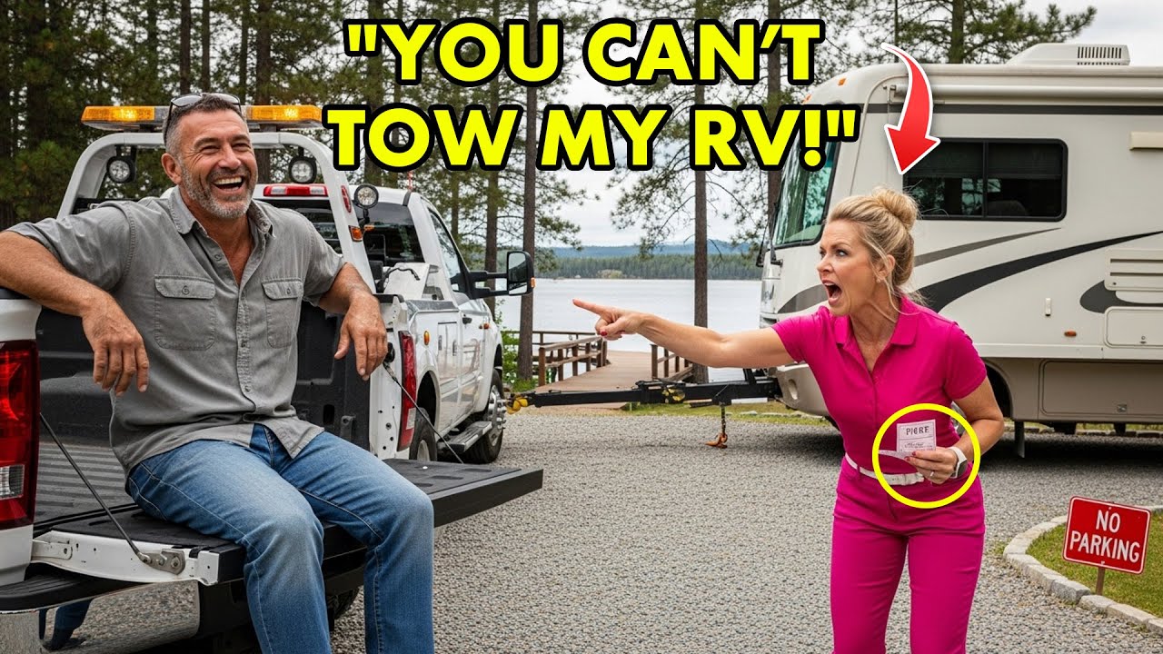 HOA Karen Parked RV on My Empty Lake Cabin Lot — Refused to Move, Got Towed and Fined Huge!
