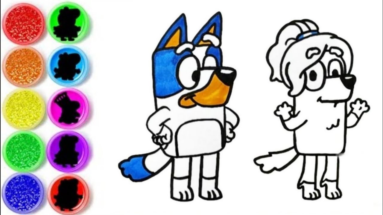 Подборка рисунков Блюи | Рисование персонажей Блюи и Фриски