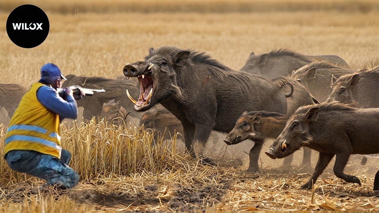 Best Wild Boar Hunting Moments of the Year - Farmers Deal with Invasive Wild Boars | Wild Boar Hunt
