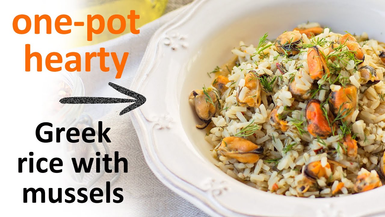Easy, hearty, one-pot Greek rice with mussels | Midopilafo