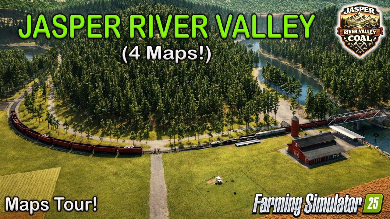 Долина реки Джаспер (4 версии?!) Новая карта мода! (Обзор!) Farming Simulator 25