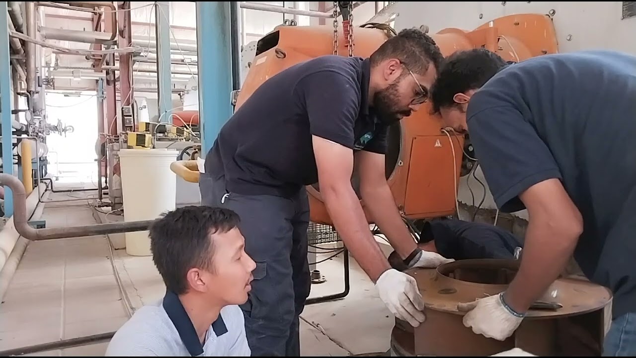 Steam Boiler Blower Fan Motor Replacement Bearing Damaged