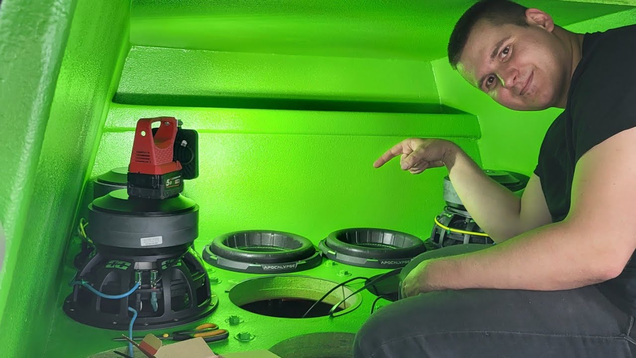 VW Caddy Car Audio #5 montaż 16 subwooferów