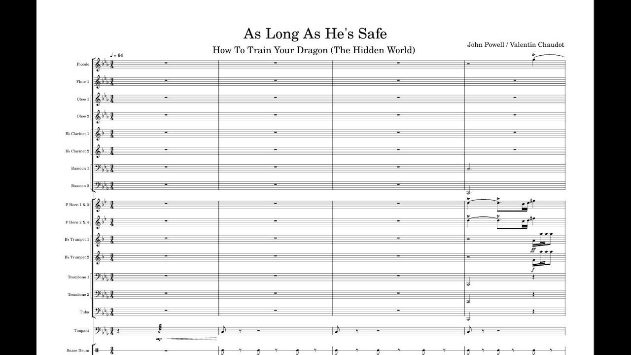 As Long As He's Safe  | John Powell /Valentin Chaudot - MuseScore 4