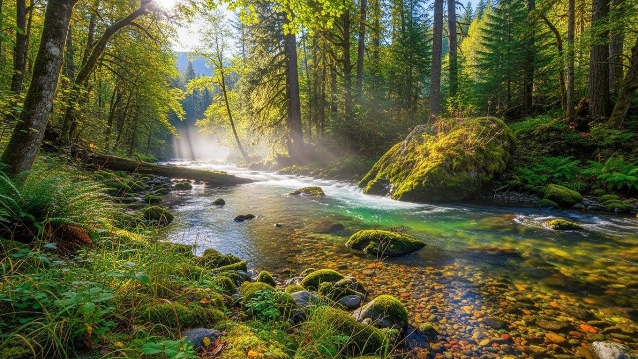 Flowing River in Forest 🌿🌊 Gentle Nature Sound for Meditation and Calm Mind #2785