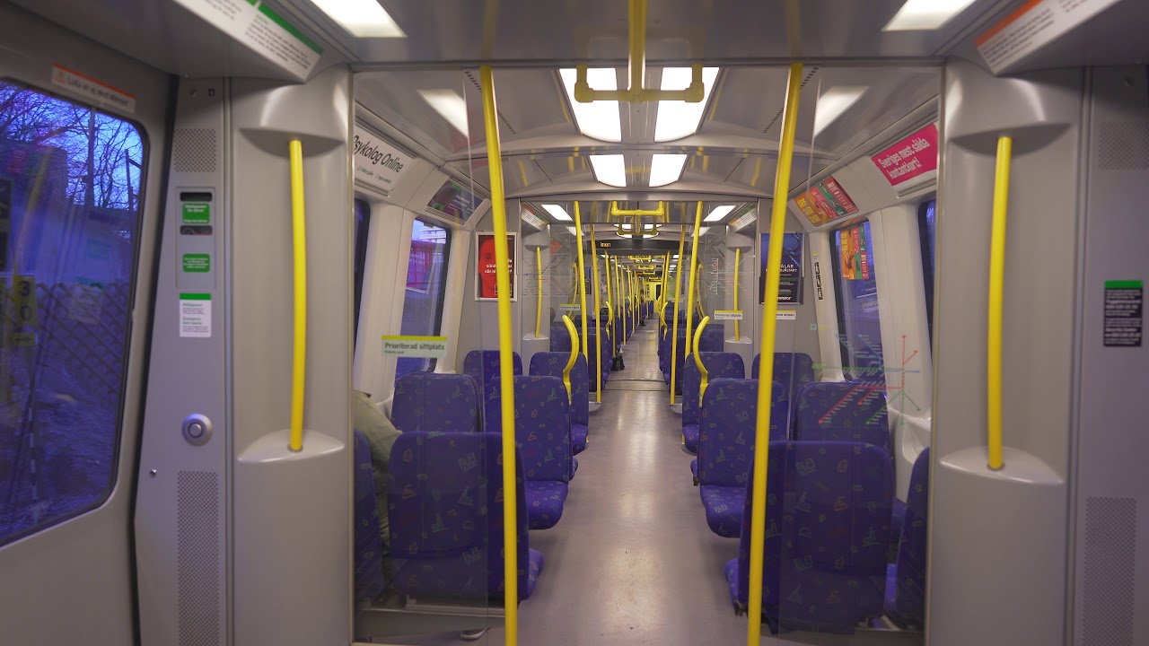 Sweden, Stockholm, subway ride from TELEFONPLAN to HORNSTULL