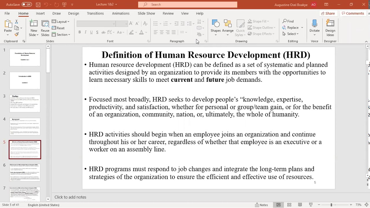 Foundations of Human Resource Development Lect1