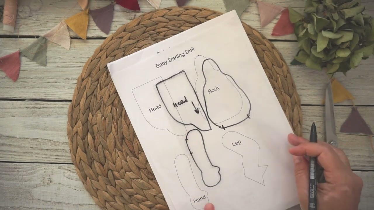 Part 2. Waldorf Inspired Baby doll making tutorials.  Transferring Pattern DIY