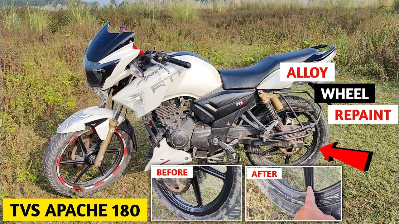 TVS Apache RTR 180 Rear Alloy Wheel Repaint | TVS Apache RTR Restoration