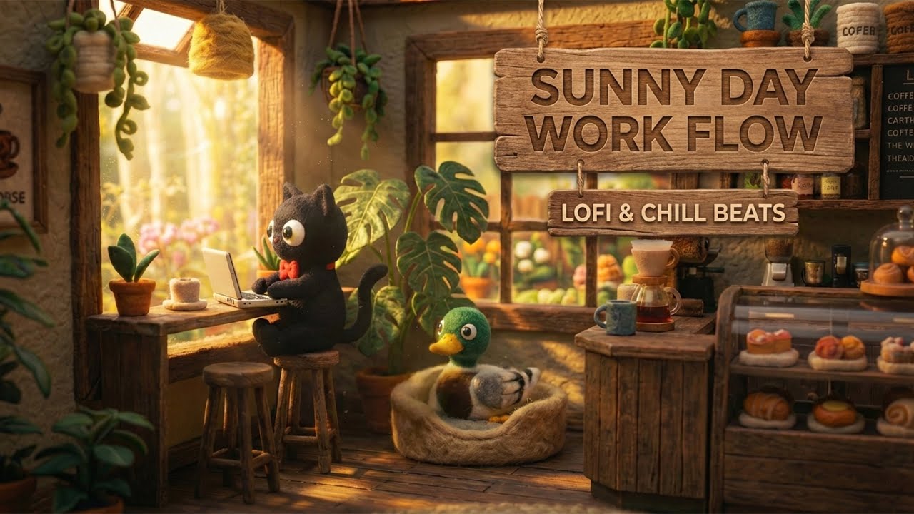 Sunny Day Work Flow ☀️ Lofi & Chill Beats for Deep Focus [Morning Cafe Ambience]