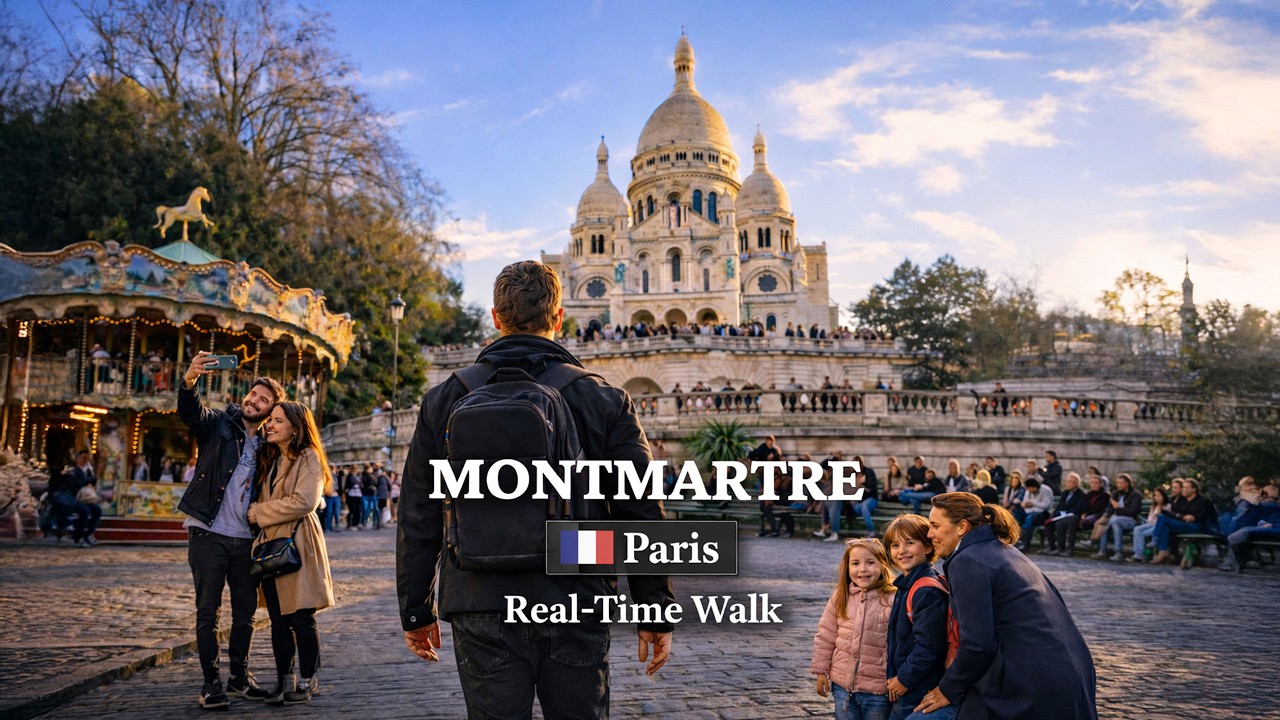 🇫🇷 Paris Walk – Sacré-Cœur, Montmartre & Abbesses | 4K 60fps