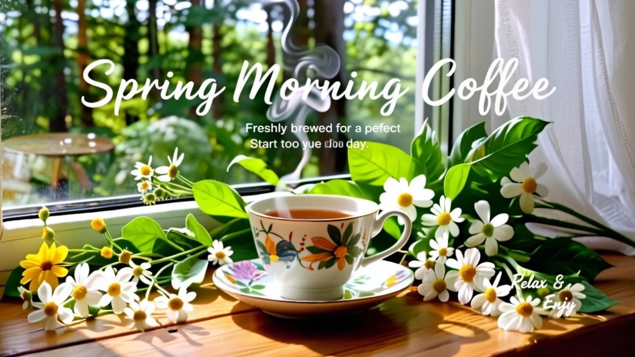 Spring Morning Coffee ☕ Warm Bossa Nova Jazz Guitar & Sweet Coffee Jazz Music for Studying & Working