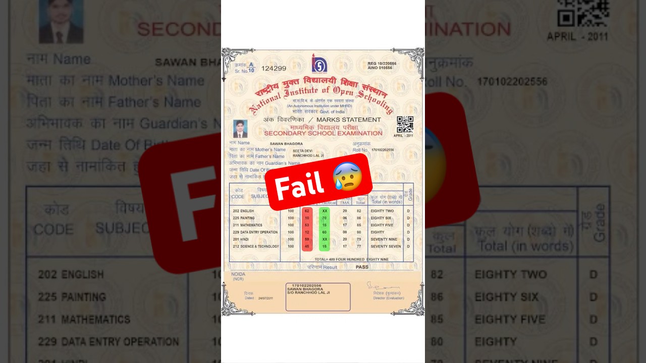 NIOS April 2026 Fail 😭 #nios