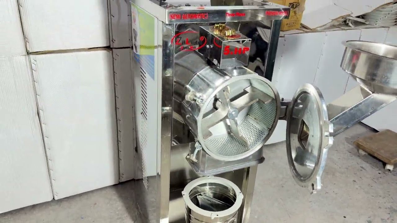 5 HP THREE PHASE PULVERIZER MACHINE ZILLIGHT FOOD MACHINE MANUFACTURING COMPANY IN RAJKOT GUJARAT 