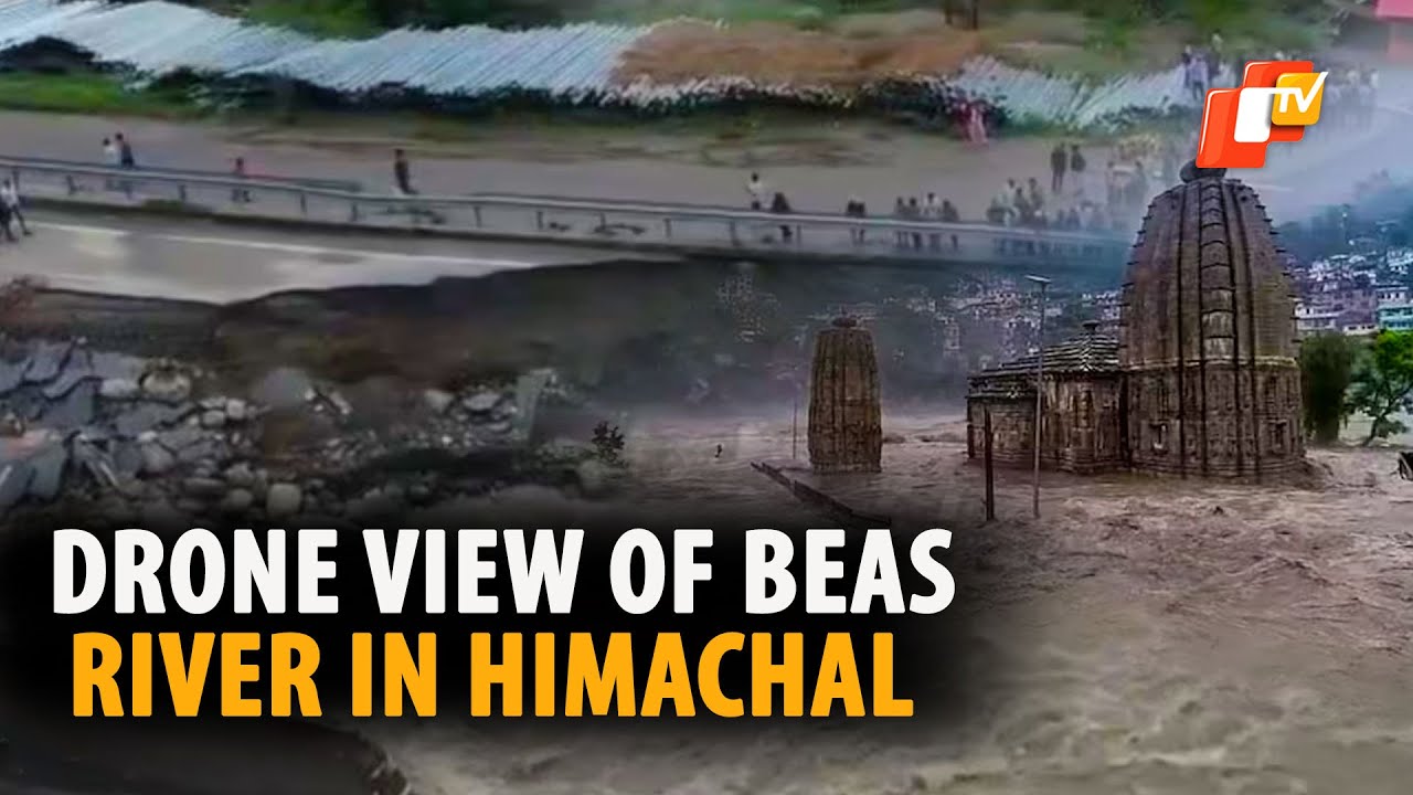 Beas River In Himachal&rsquo;s Mandi Continues To Overflow Amid Incessant Rain