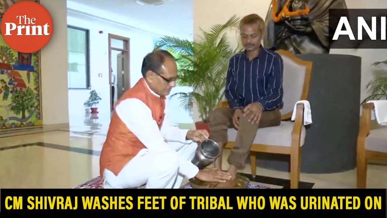 'I apologise'- MP CM Shivraj Singh Chouhan washes feet of tribal labourer who was urinated on