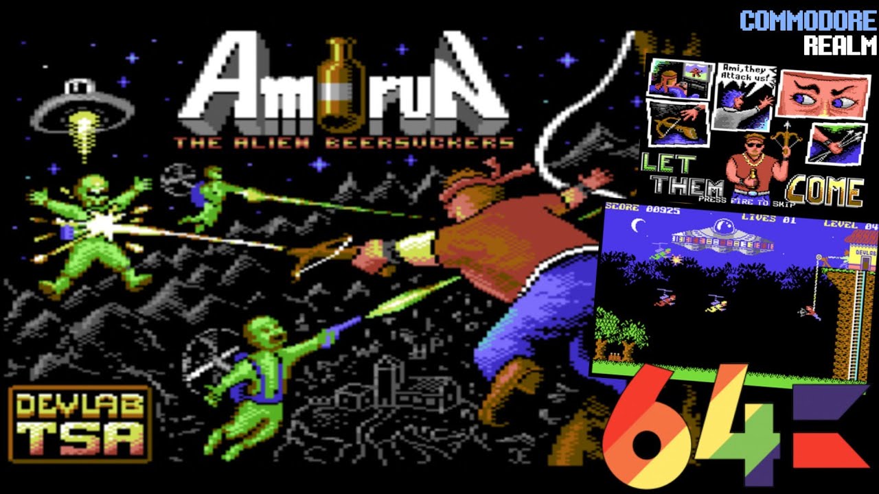 AmiRun & the Alien Beersuckers - New C64 Game 2026 + Download Link #c64 #commodore64 #c64games