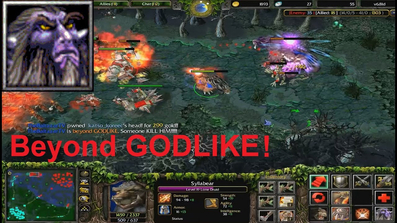 DotA 6.81d - Lone Druid, Syllabear Beyond GODLIKE !
