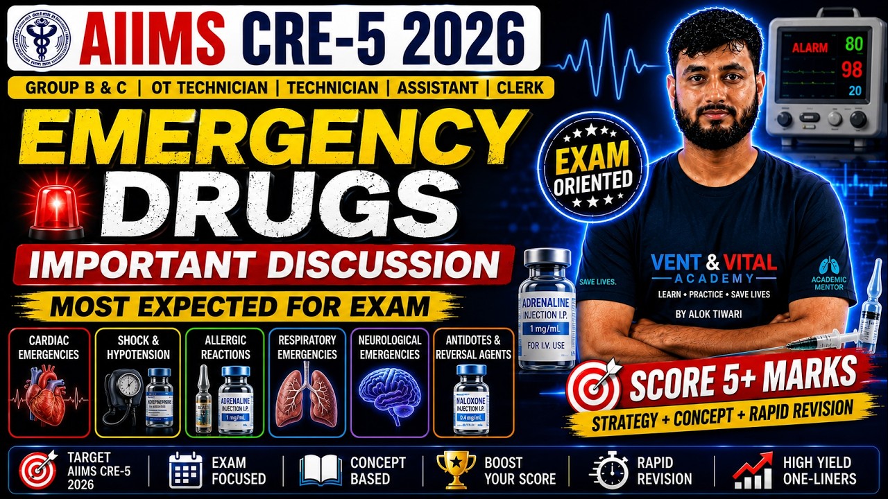 Emergency Drugs Marathon | AIIMS CRE-5 | OT Technician | Score 5+ Marks-2026