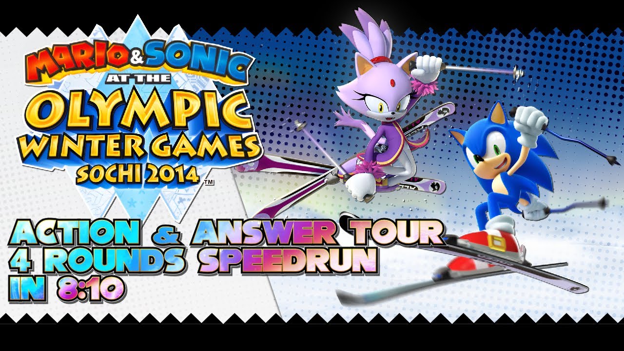 M&S at the Sochi 2014 O.W.G. (Wii U) ✪ Action & Answer Tour - 4 Rounds Speedrun in 8:10 (Current WR)