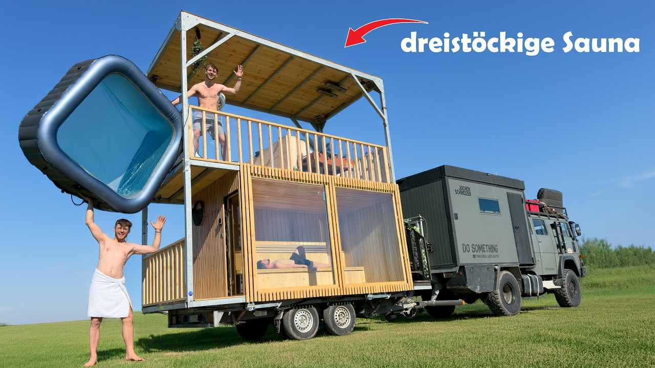 Wir bauen eine DREISTÖCKIGE Sauna mit Whirlpool auf dem Dach (Teil 2)